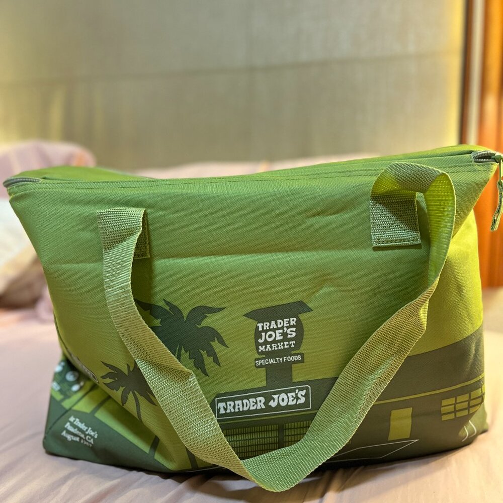 Big Trader Joe’s Green Insulated Cooler Tote Bag – Reusable Grocery Bag